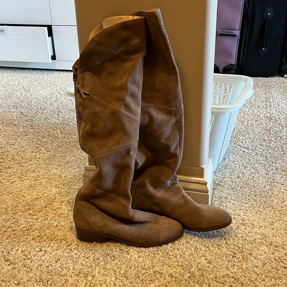 Sole Society Tiff Taupe Over the Knee Boots